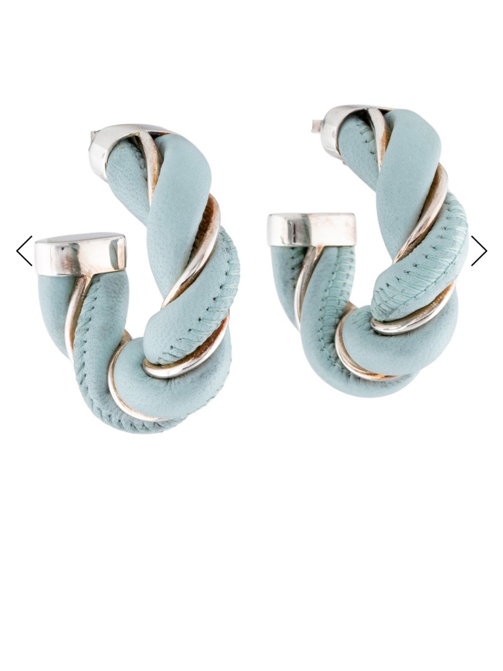 Bottega Veneta Leather Twisted Nappa Hoop Earrings